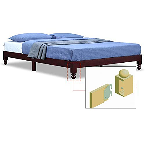 Universal Wood Bed Rail Hook Plates for Footboard Frame, Replacement Wooden Bed Frame Bracket (Set of 2) - color: Set of 2