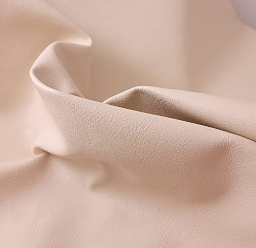 Bone Offwhite Vegan Faux Leather Synthetic Pleather 0.9 mm Madison 1/2 Yard 18-20 inch Wide x 54 inch Length Soft Smooth Upholstery Half Yard (18" x 54") (Bone) - color: Bone