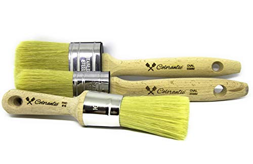 Colorantic | Round Wax Brush for Chalk Based Paint Furniture | Waxes Brushes Polish Paste Car Shoes DIY Distress Art and Craft Stencil (16mm Wax Round Brush) - size: 16mm Wax Round Brush