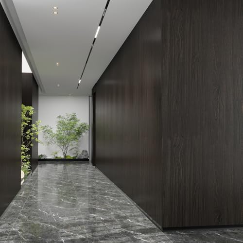 Wood Grain Peel and Stick Wallpaper, Dark Brown, 17.7" X 78" - color: Dark Brown, size: 17.7" x 78"