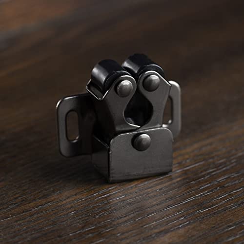 Keenkee Cabinet Latch Double Roller Catch, Black Nickel, 4 PCS - color: BlackNickel 4ps