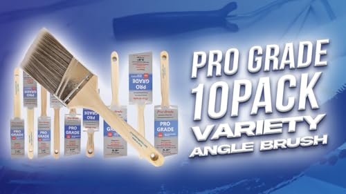 Pro Grade Angle Paint Brushes, Paint Brush Set for Trim & Walls, 10 Pc
