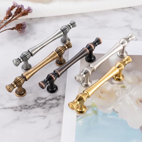 5 Inch Brushed Nickel Cabinet Pulls 10 Pack French Style P2408 - color: Brushed Nickel, size: 5" Hole Centers-10 Pcs