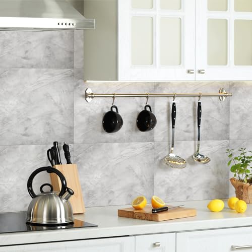 Nuanchu 36 Pcs Peel and Stick Wall Panels, 12x12 Inch, Gray Marble - color: Gray Marble