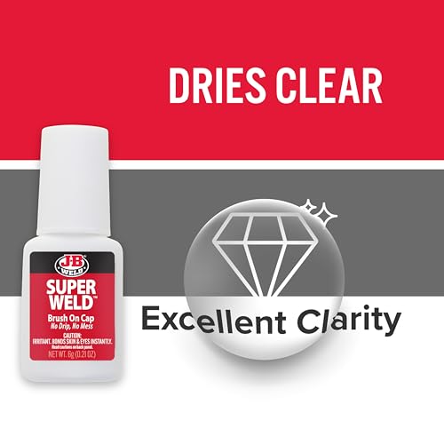 J-B Weld Clear Superglue 6g Brush-On Cap, 2 Pack, - size: 6g 2 Pack