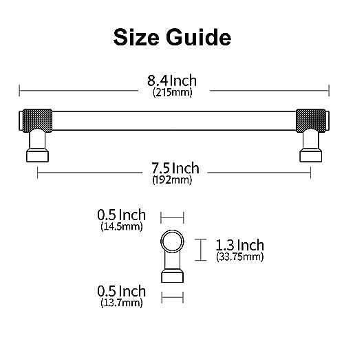 Alzassbg 7-1/2" Brushed Gold Cabinet Pulls and Handles 10 Pack, AL3017MGP - color: Brushed Gold, size: 7-1/2" Hole Center