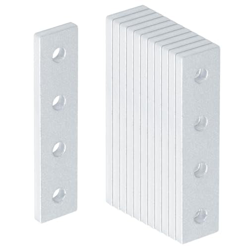 12 Pcs 2020 Flat Joining Plates, Aluminum Mending Plate, 80mm x 18mm - size: 80mm x 18mm