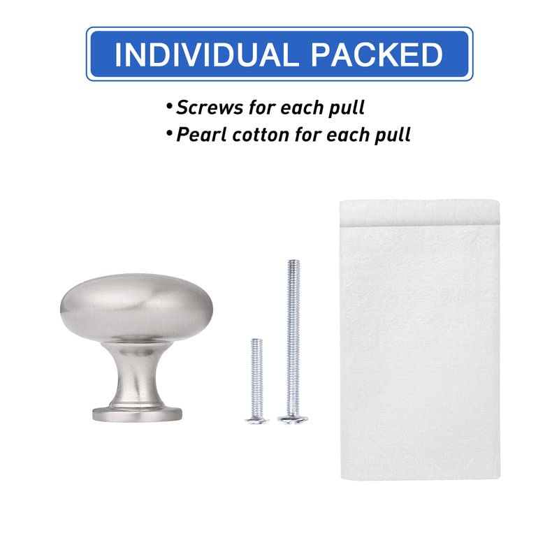 12 Pack Brushed Nickel Cabinet Knobs,1-3/16 Inch(29.5mm) Solid Drawer Knobs Kitchen Cabinet Pulls,Round Dresser Knobs, Modern Drawer Pulls for Dresser Drawers - color: Brushed Nickel