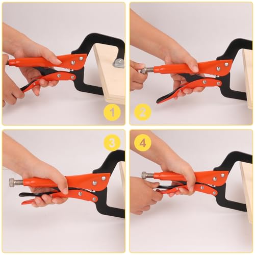 3 Pack 11 Inch Locking C Clamp, Versatile C Clamp Locking Pliers, Heavy Duty Vice Grips for Home Improvement, Welding & Workshop - size: 3 Pack 11 Inch