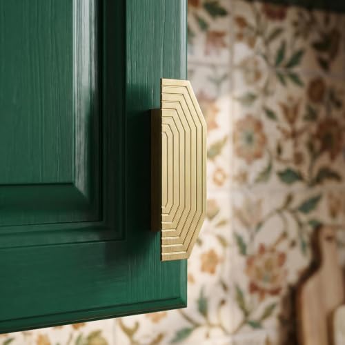 BaiNong 2 Pack Gold Drawer Pulls 3.5" Cabinet Handles Traditional Retro - color: 2 Pack-3.5" Polygon