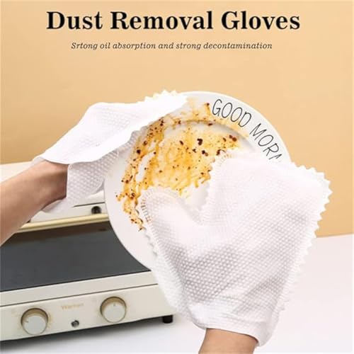 20 Pcs Home Dust Removal Gloves, Non Woven Gloves, Dry And Wet Dual-Purpose Cloth, Household Dishwashing And Dust Removal Cloth,Microfiber Fish Scale Cleaning Duster Glove, Disposable Cloth Gloves