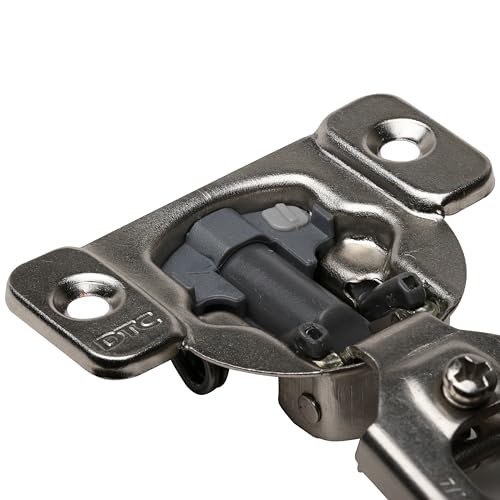 25 Pack Rok Hardware 105-Degree Opening Angle 7/16" (11mm) Overlay Screw-On 2-Cam, 6 Way Adjustable Soft-Close Face Frame Cabinet Hinges, Nickel Plated Finish - H8Q045H