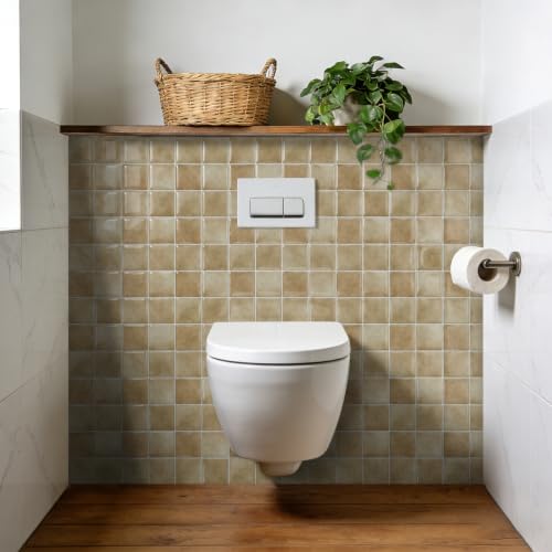 20pcs Peel and Stick Backsplash Wall Tiles,Sandy Beige 6"x6" - color: Sandy Beige