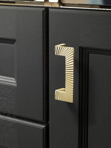 2 Pack Gold Cabinet Pulls 3" Hole Center Brushed Brass Drawer Pulls Bathroom Dresser Handles Hardware Couple Zinc Alloy - color: Brushed Gold, size: 3 Inch Hole Centers