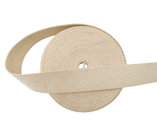 Abbaoww 11 Yards Natural Heavy Cotton Webbing 3/4 Inch for Sewing DIY Craft Bags Making Outdoor Supplies (3/4 Inch) - size: 3/4 Inch
