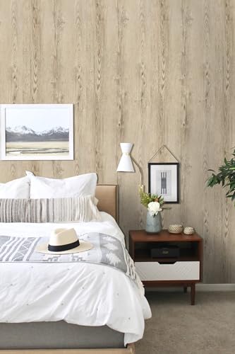 GloryTik 78.7"X17.7" Light Brown Wood Grain Contact Paper Faux Wood Peel and Stick Wallpaper Wood Removable Self Adhesive Waterproof Wallpaper - color: Light Brown, size: 17.7" x 78.7"