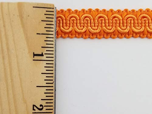 1/2" Scroll Braid Gimp w/Backing - 10 Continuous Yards - Many Color Options! (Orange) - color: Orange