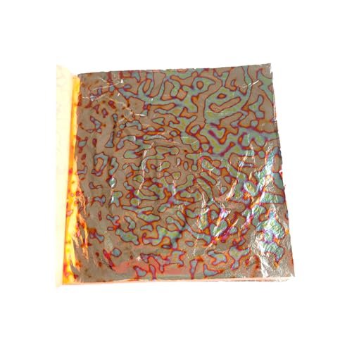 25 Sheet 14 * 14cm Variegated Gold Leaf Sheet Gold Foils Copper Sheets with Unique Designed Pattern (Copper Starry Sky) - color: Copper Starry Sky
