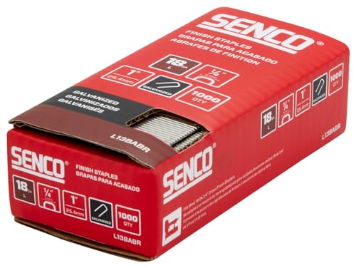 SENCO Collated Medium Wire Staples, Galvanized, 18 GA (L13BABR) 1,000 Box - size: 1,000 ct., style: 1 inch