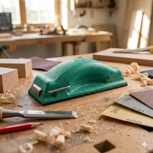 Sanding Block Preppin’ Weapon | Hand Sander Great For Big Hands Or Sore Joints | Reuse Sandpaper Over And Over | Wet Or Dry Sand Wood Or Autobody Much Faster | Green
