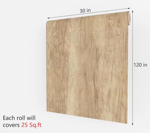 Decotalk 30"x120" Light Wood Contact Paper for Countertops -Oak Wood Countertop Contact Paper Woods Wallpaper Peel and Stick Woods Grain Cover Papers Waterproof Countertop Vinyl Wrap Light Timber Look - size: 30" x 120"