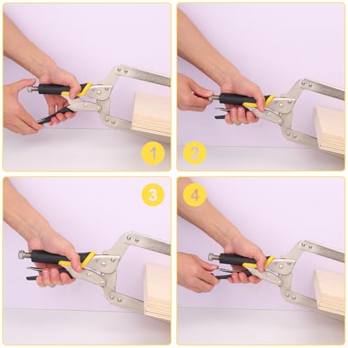 2 Pack 18 Inch C Clamp Locking Pliers with Swivel Pads, 18 Inch Heavy Duty C Clamp Welding Pliers for Woodworking and Home Improvement - size: 2 Pack 18 Inch