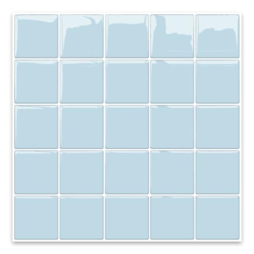 Alwayspon 10 Sheets 10"x10" Blue 3D Vinyl Backsplash Tiles, Self-Adhesive Peel and Stick Wall Tile Stickers Stick on Subway Tiles for Kitchen Bathroom Wall - color: Blue