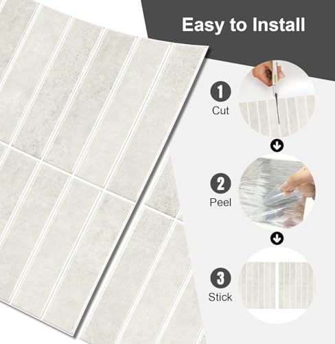 10 Sheets Thicker Design Peel and Stick Backsplash for Kitchen and Bathroom, 11.8"x11.8", Ashy Apricot - color: Ashy Apricot