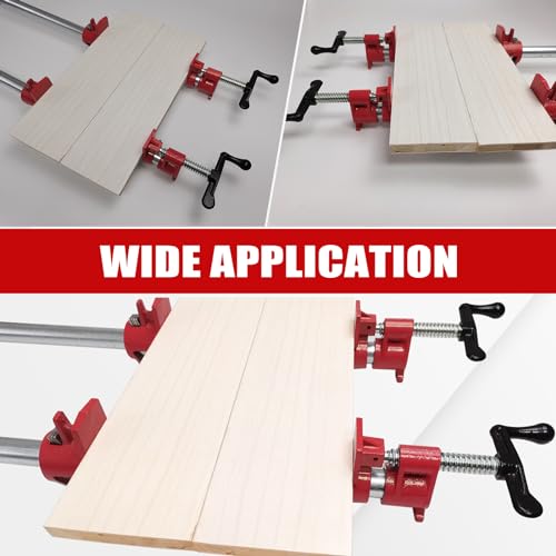 6 Pack 1/2" Wood Gluing Pipe Clamp Set with Unique Foot Design - style: 6pc, 1/2" with foot