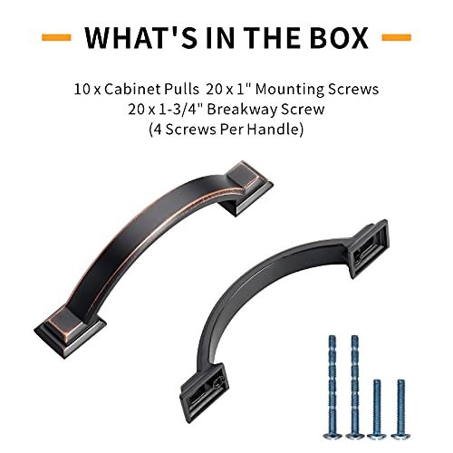 10 Pack 3 inch Cabinet Pulls Oil Rubbed Bronze Cabinet Handles Drawer Pulls for Kitchen Cabinet Cupboard - color: Oil Rubbed Bronze, size: 3 inch(76mm), style: 10 Pack