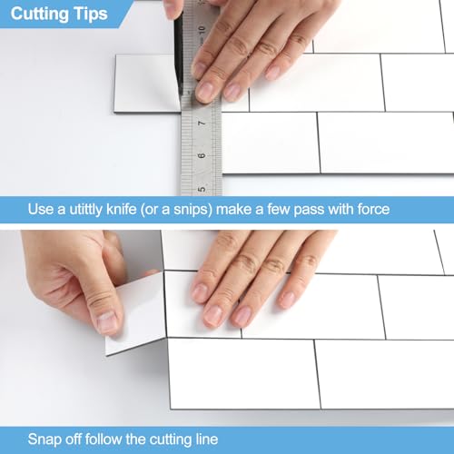 2026 New Upgrade Peel and Stick Backsplash Tile, Peel and Stick 11.34" X 11.57" Wall Tile for Kitchen, Bathroom, Fireplace, Laundry (Pure White, 10 Packs) - color: Pure White