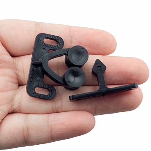 4pcs Plastic Double Roller Catches Door Catches Furniture Fittings, Black