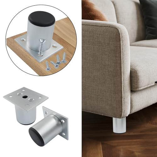 2 Inch Aluminum Alloy Furniture Legs, Silver, 4 Pcs - color: Silver, size: 2 Inch