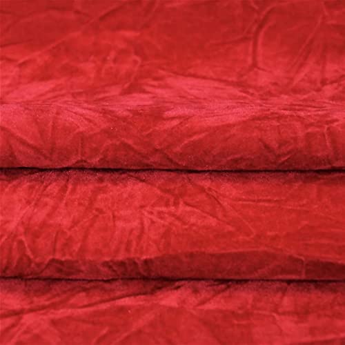 Fashion Fabrics LLC Red Crush Velvet Flocking Upholstery Drapery Fabric - Sold By The Yard - 60" - color: Red