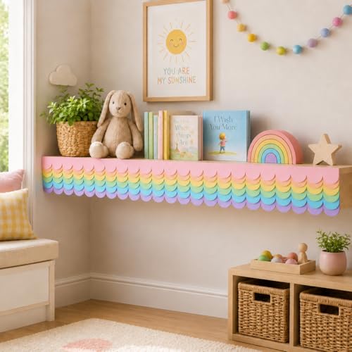 50 Pack Unfinished Scalloped Wood Trim for DIY Home