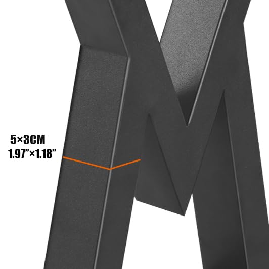 22 Inch Metal Table Legs Black Iron Coffee & End Table Legs, Diamond Shape DIY Furniture for Heavy Duty Desk Bench Feets (H22” x W13”, Set of 2) - size: 22 '' V Shape