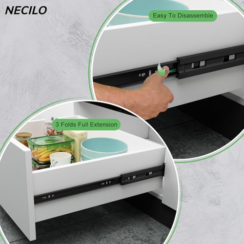 NECILO 20 Inch Soft Close Slides, 100lb Full Ext Ball Bearing, 1 Pair - size: 20 Inch