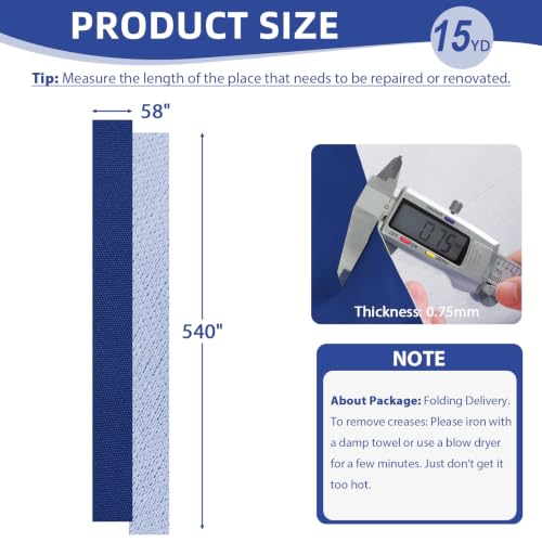 150D Waterproof Fabric by The Yard Outdoor Upholstery Nylon Fabric Ripstop - color: Royal Blue, size: 15 Yards 55"x 540"