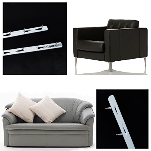 SUPERFINDINGS 20Pcs 15.74x0.44inch Metal Tack Strips Sofa Rack with Nail Iron Bar Fangs Silver Galvanized Sofa Accessories Fabric Reupholstery Supplies for Furniture, Couch, Chair and Sofa
