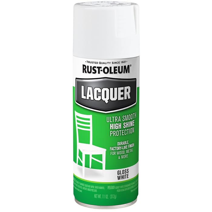 Rust-Oleum Lacquer White Spray Paint - color: White, size: 11 Ounce (Pack of 6)