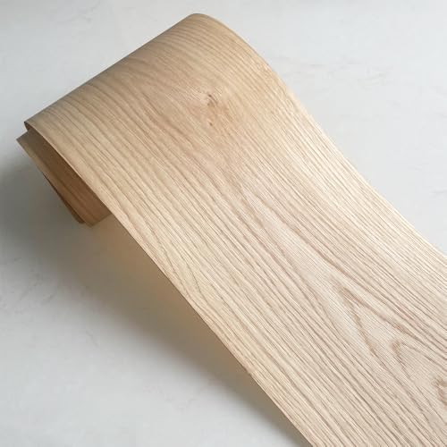Natural Wood Veneer, Thin Veneer Sheets, Furniture/Boxes/Wooden Crafts Production and Renovation, Handmade DIY (European Oak) - color: European Oak / 8″ x 90″