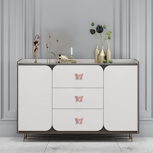 Geesatis Rhinestones Butterfly Knobs,Creative Cabinet Drawer,Pink,4Pcs - style: Modern