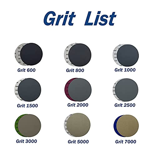 6 Inch 7000 Grit Wet Dry Sandpaper,25 PCS Hook and Loop Sanding Discs - style: Grit 7000