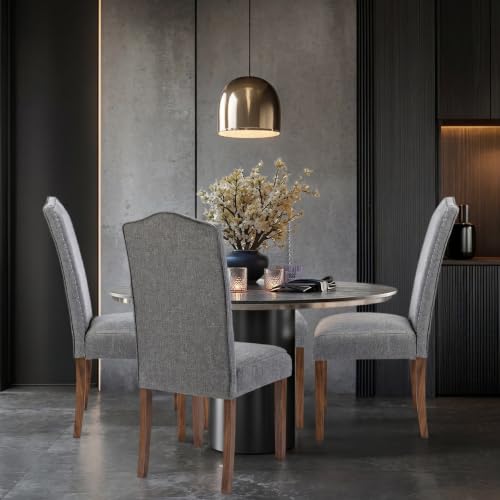 Upholstered Dining Chair Modern Stylish Kitchen Diner Fabric Set of 6 - color: Grey, size: Set of 6
