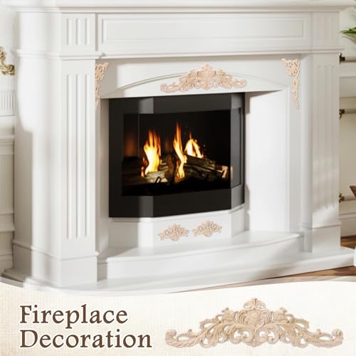 Croblissful 8 Pcs Wood Appliques and Onlays, Delicate Style, Large Size - size: Large Size, style: Delicate Style