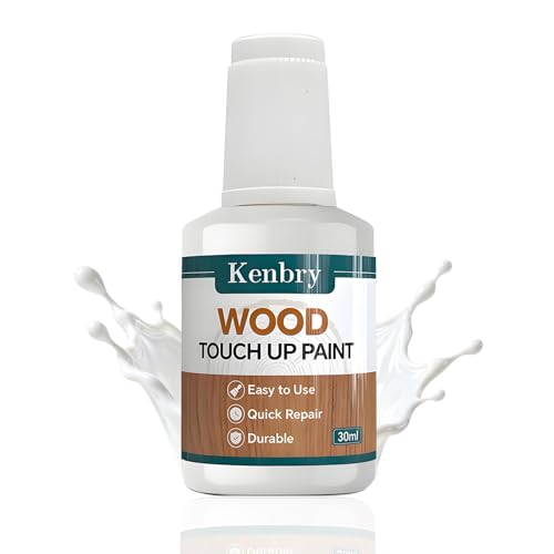 Kenbry White Wood Touch Up Paint Pen,Quick Dry Repair for Scratches & Peel - color: White