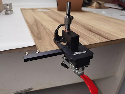 Tydeey 35mm Concealed Hinge Jig for Cabinet Doors, Aluminum Hinge Drilling Guide with Depth Adjustment, 3–4 Inch Edge Distance Arm, Dust Port & Toggle Clamp