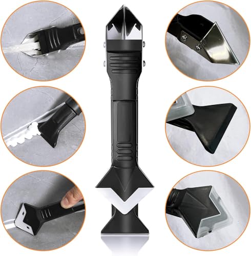 9Pc Caulking Tool,Silicone Sealant Remover Scraper,Ergonomic Handle-0.276lb