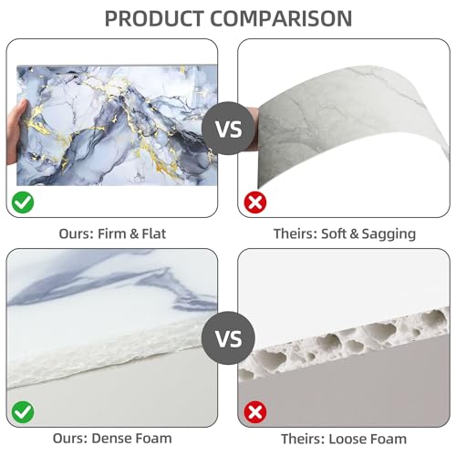 Vieshful 20 Pack 11.8"x23.6" Peel and Stick Backsplash Wall Panels, Self Adhesive Waterproof Back Splash Marble Tiles for Kitchen Bathroom, TV Walls, Living Room Blue (Not Real Tiles) - color: Blue