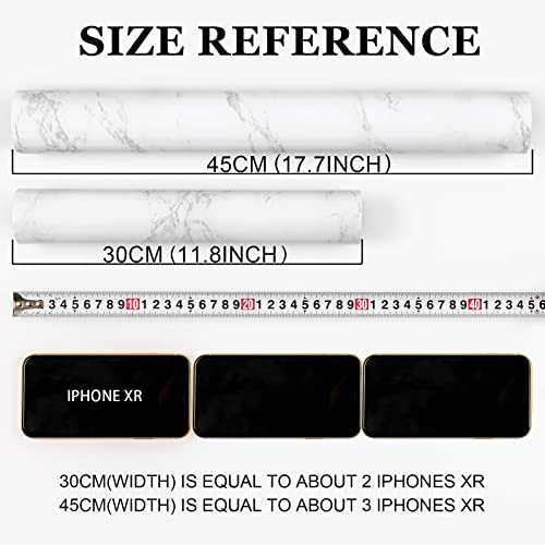 practicalWs Glossy Marble Contact Paper White Peel and Stick for Countertop - color: Gray/White, size: 11.8" x 78.7"